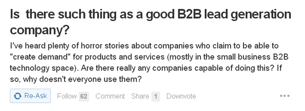 Is there such thing as a good B2B lead generation company?