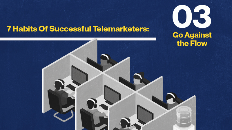 telemarketers on their working station