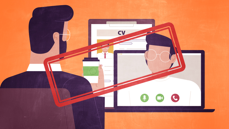 A scenario of a job online interview